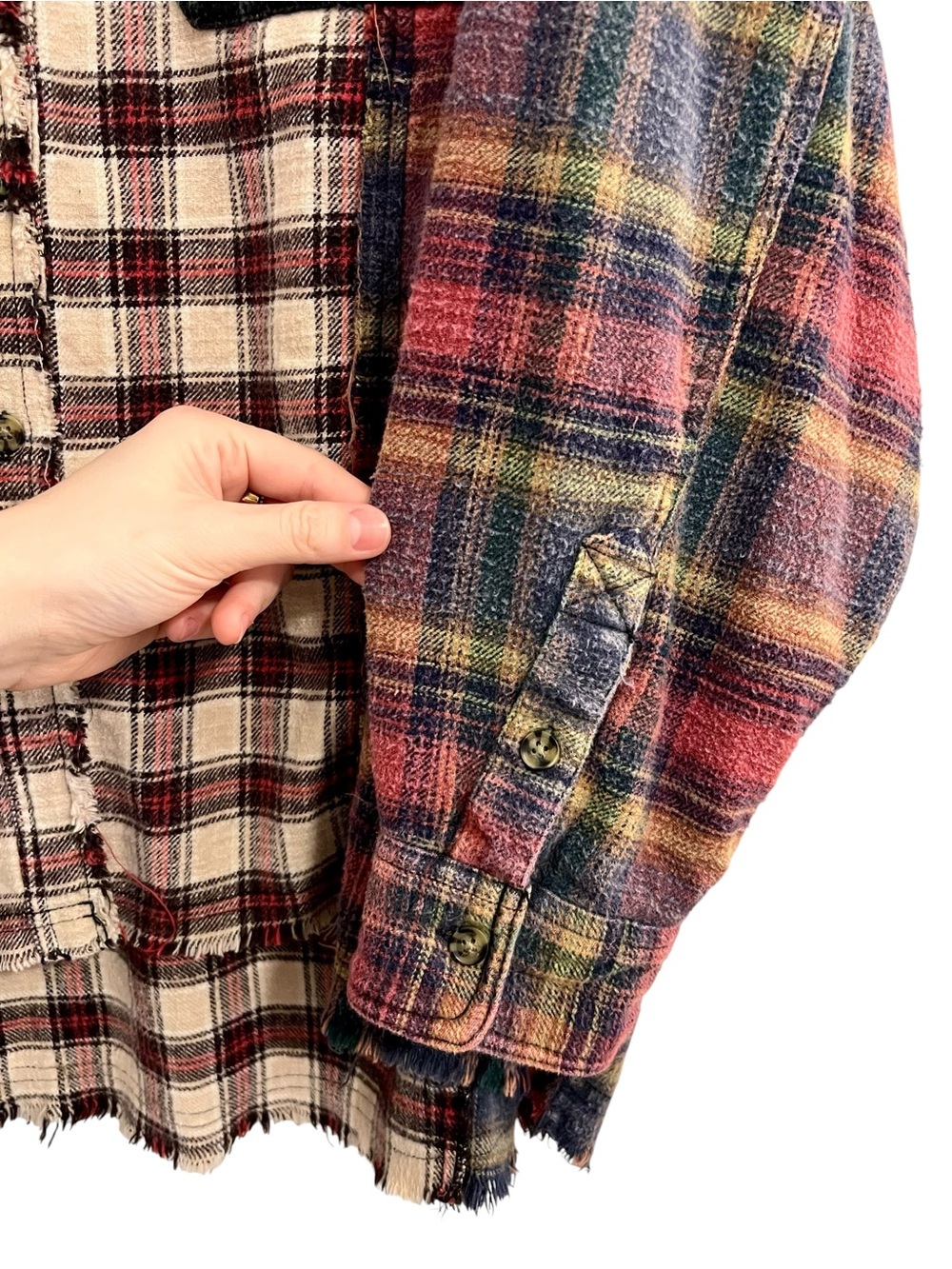 BDG Urban Outfitters Kaden Mixed Plaid Button-Down Shirt - Picture 8 of 13